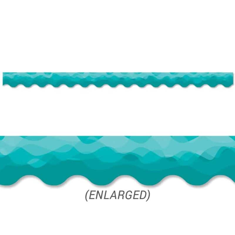 Waves of teal border ctp-8559