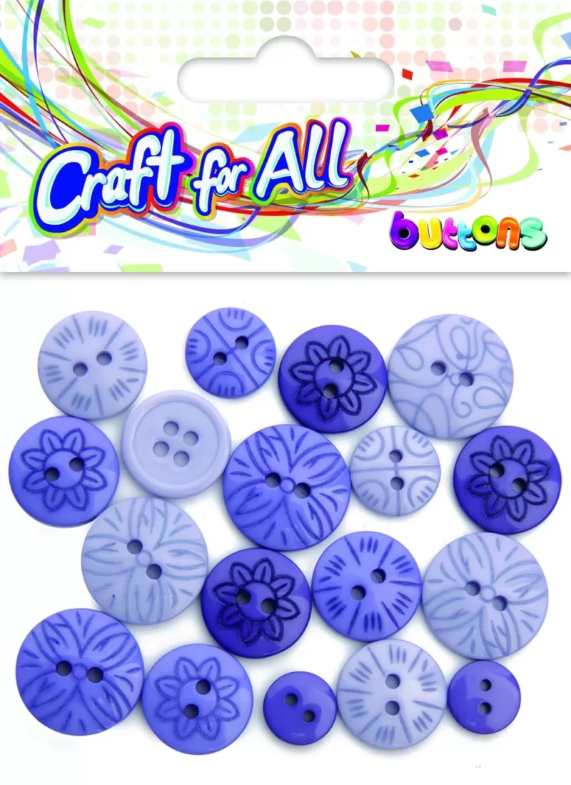 Craft for all - multicolored mixed size purple buttons 10-21mm 18pcs