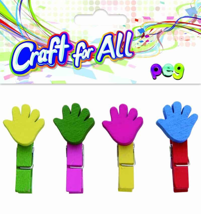Wooden hand peg  4pcs