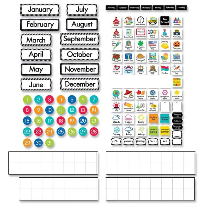 Linear Calendar Set Bulletin Board CTP-10169