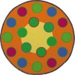 House Of Kids Giant Mat - Circle HOK-13059: 200x200cm Colorful Playroom and Classroom Rug, Easy to Clean, Ideal for Children's Bedrooms and Kindergartens