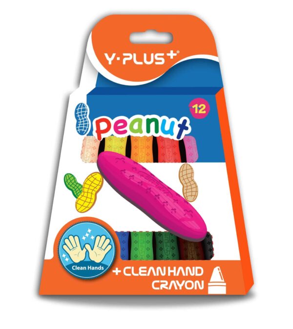 Y-Plus Peanut color crayon 12c safe non-toxic washable