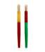 Large natural bristle brush round shape plastic handle assorted color (2pcs)