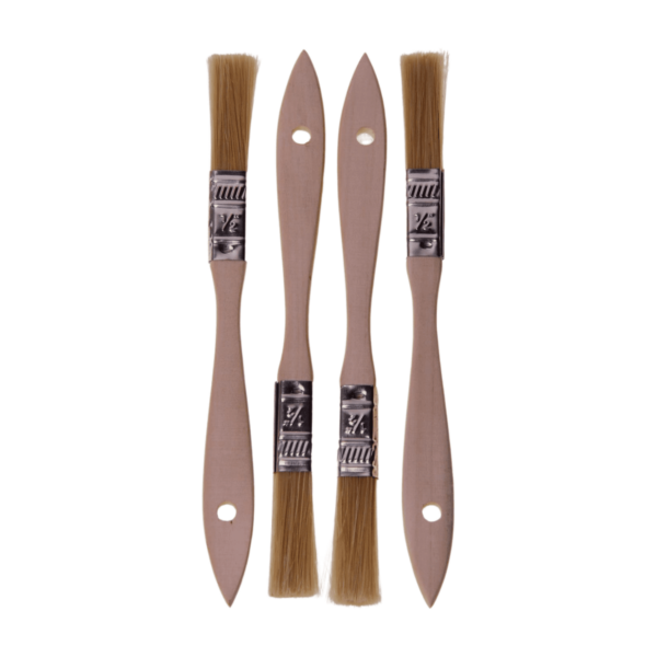 Natural Bristle Brush wooden handle 1/2" (4pcs)