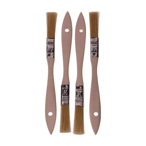 Natural Bristle Brush wooden handle 1/2" (4pcs)