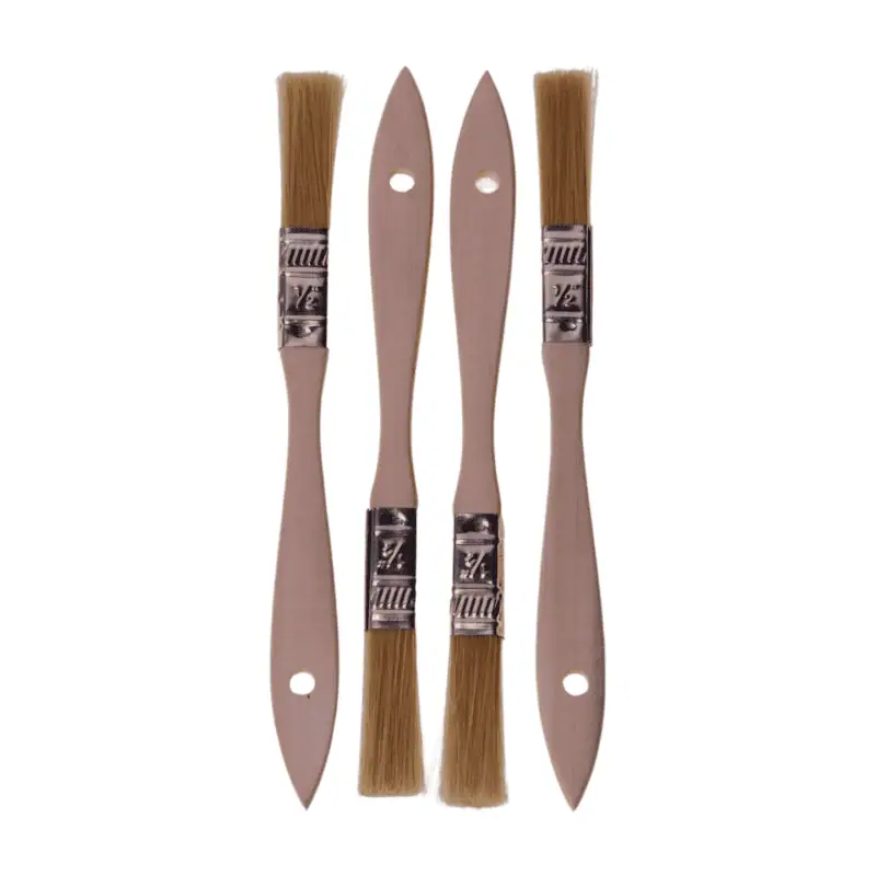 Natural Bristle Brush wooden handle 1/2" (4pcs)