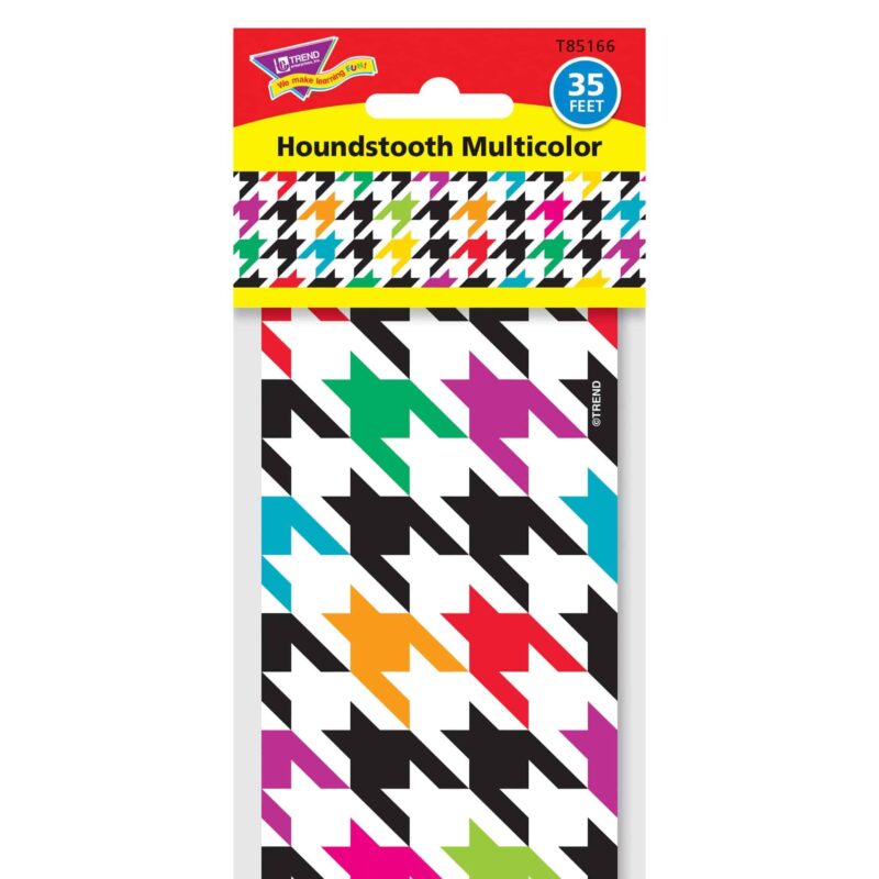 A package of houndstooth multicolored paper
