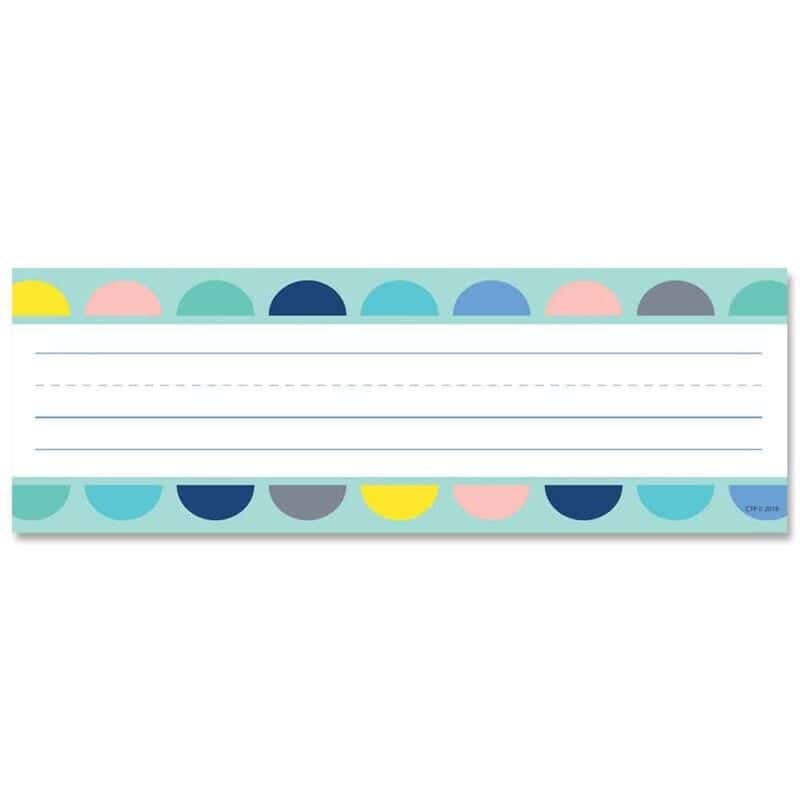 Calm & cool half-dots on turquoise name plates ctp-8599