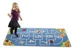 House of Kids Deco Mat Loop Hopscotch HOK-12105 - 100x200cm Colorful Playroom and Classroom Rug, Easy to Clean and Roll-up