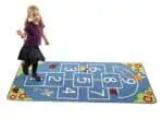 House of Kids Deco Mat Loop Hopscotch HOK-12105 - 100x200cm Colorful Playroom and Classroom Rug, Easy to Clean and Roll-up