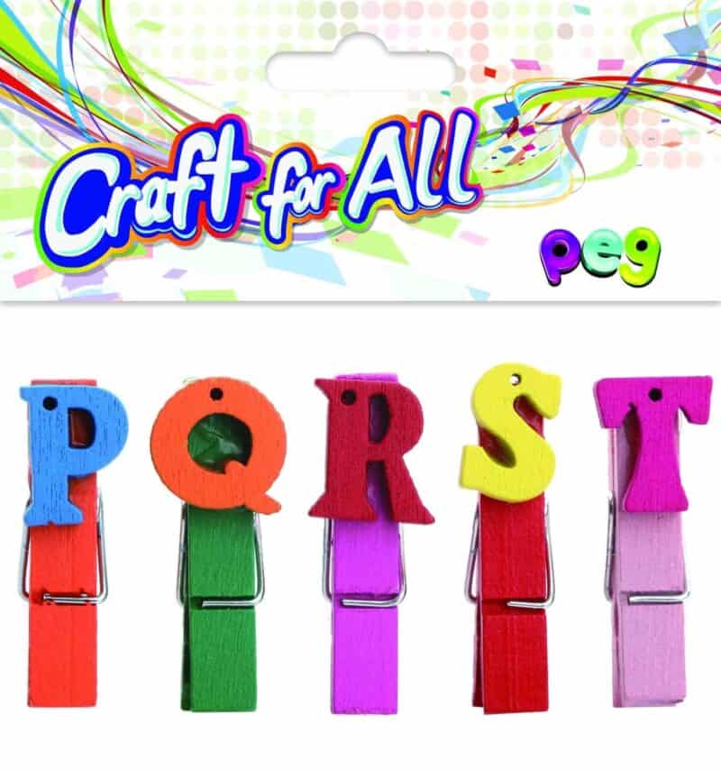 Wooden letters pegs 5pcs