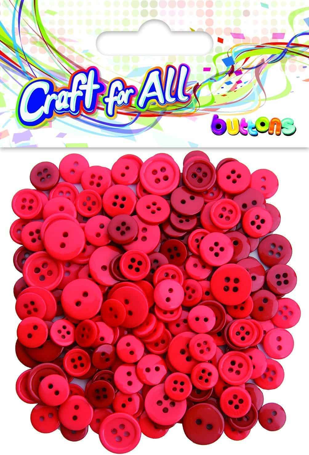 Craft for All - Red Buttons 10-15 mm 40g