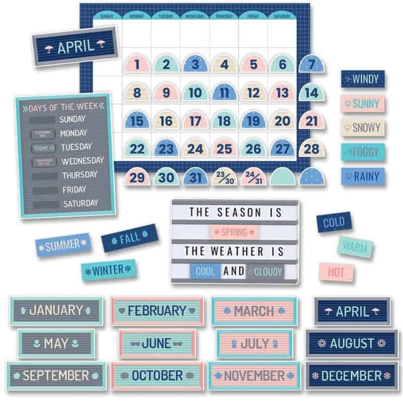 Calm cool calendar set bulletin board ctp-8595