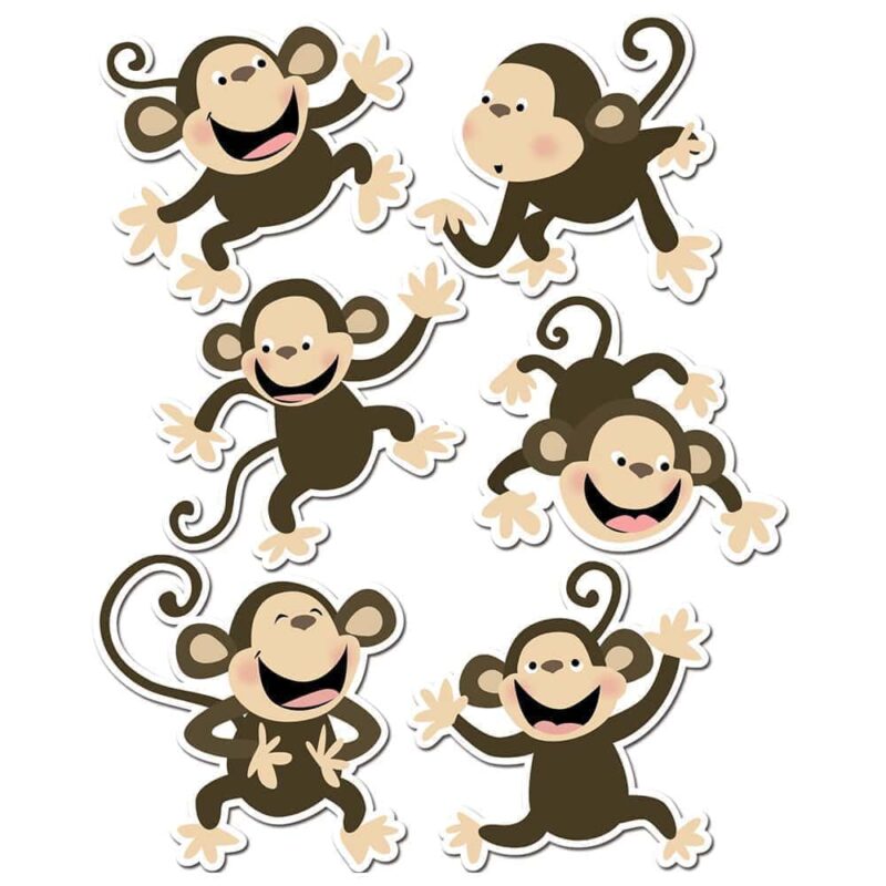 Monkeys 6" designer cut-outs ctp-6431