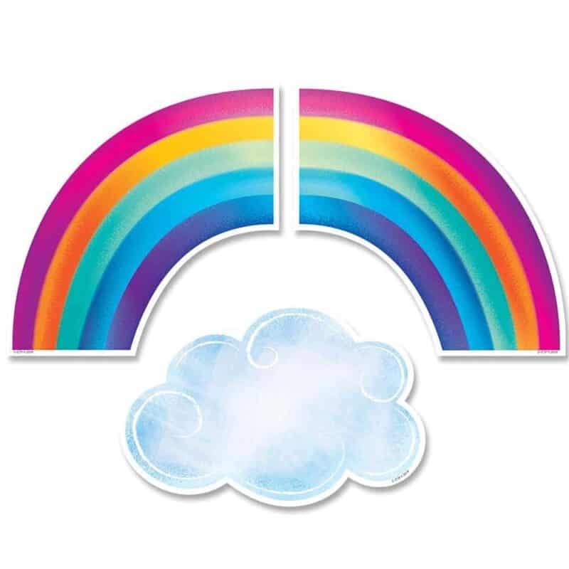 Rainbows and clouds 6" designer cut-outs ctp-8662