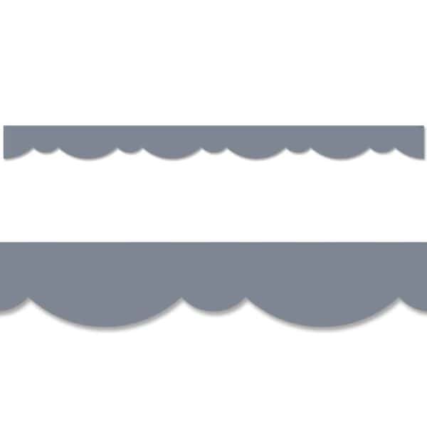 Charcoal Gray Stylish Scallops Border CTP-8564