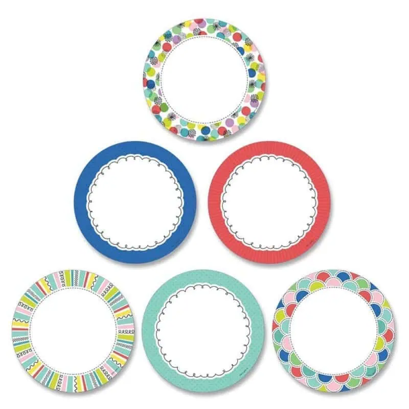 Color pop dots 3" designer cut-outs ctp-8768