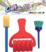Sponge stamp roller with plastic handle and brush 3pcs