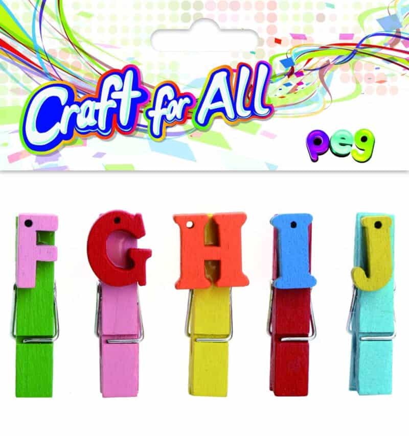 Wooden letters pegs 5pcs