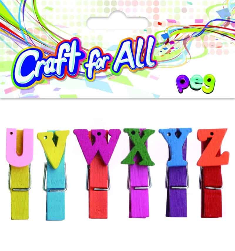 Wooden letters pegs 5pcs