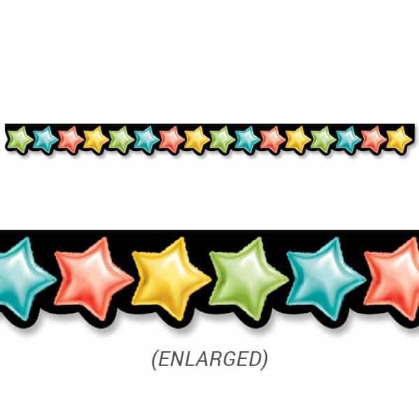 Rainbow Mylar Balloon Stars Border CTP-8514