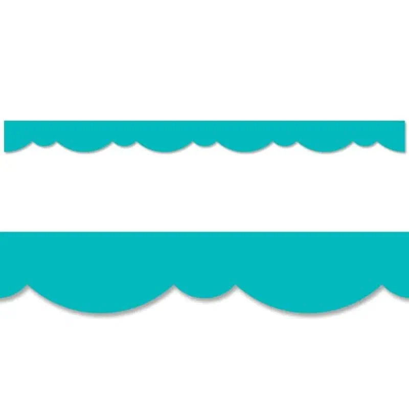 Turquoise stylish scallops border ctp-8569
