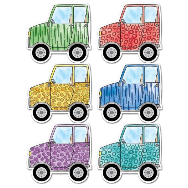 Safari Friends Off-Road Vehicles 3" Designer Cut-Outs CTP-3449