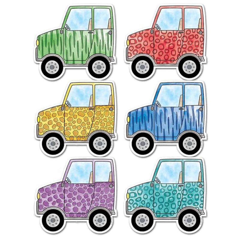 Safari friends off-road vehicles 3" designer cut-outs ctp-3449