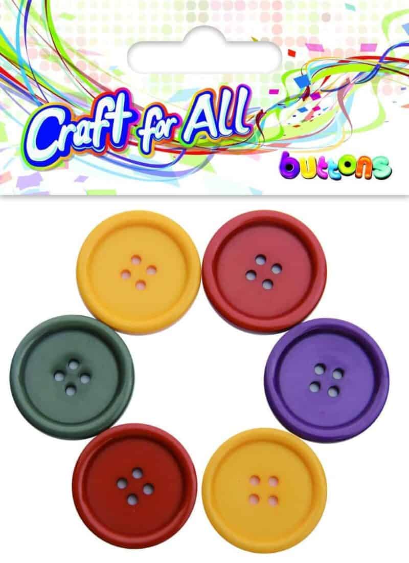 Craft for all - large multicolored mixed size buttons 34x34 mm 6pcs