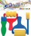 Sponge stamp roller with plastic handle and brush 4pcs