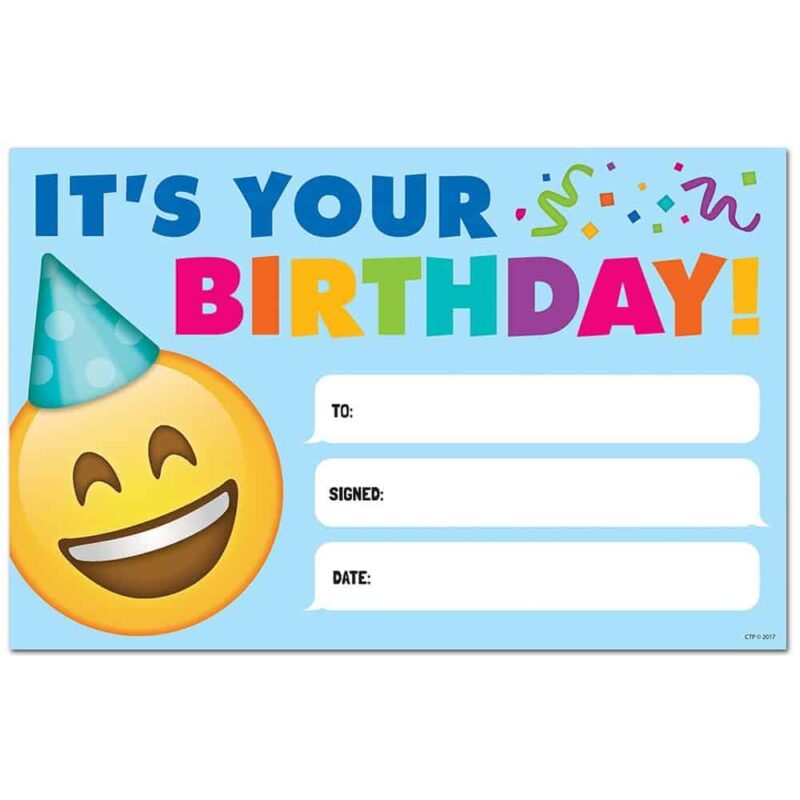 Emoji fun happy birthday award ctp-0696