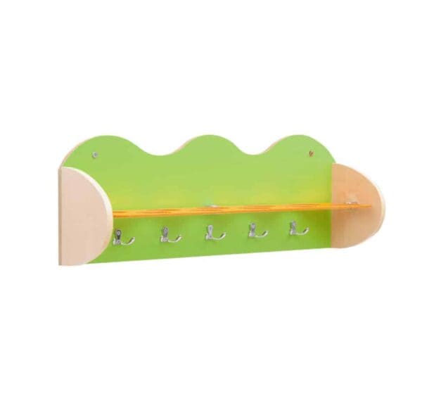 Green Shelves for cups - 5 hooks for towels and space for 10 cups