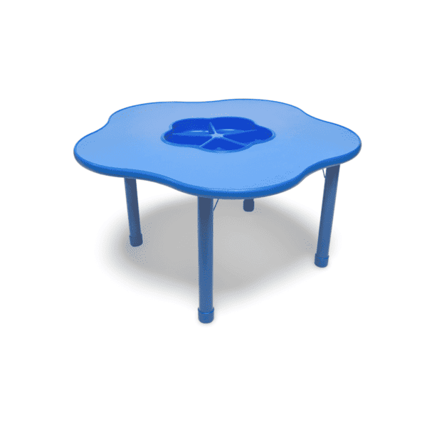 Wooden Flower shaped table with plastic tray