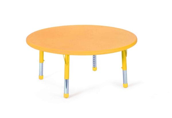 Adjustable Plastic Round Table Large - Yellow