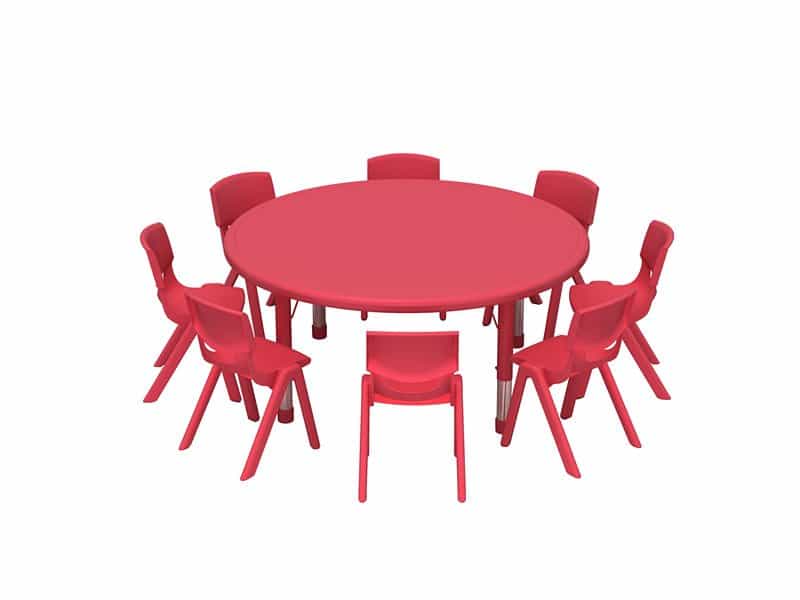 Adjustable plastic round table large