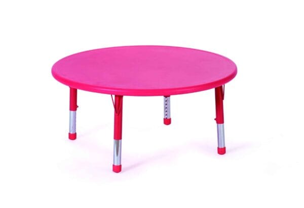 Adjustable Plastic Round Table Large - Red