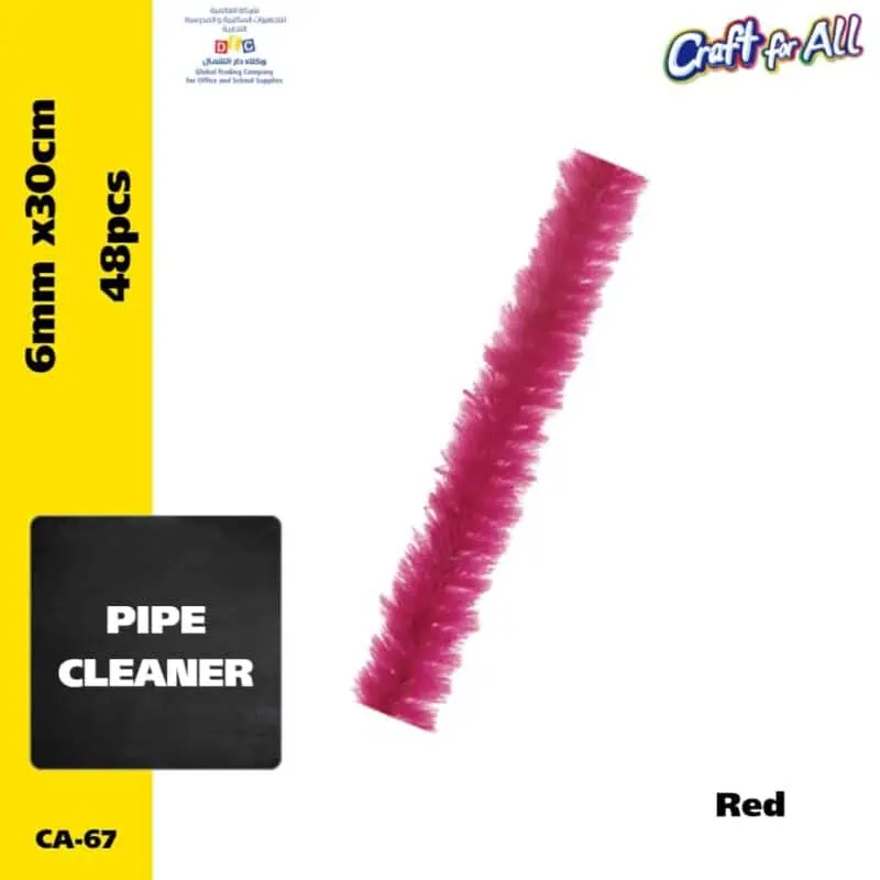 Pipe cleaner - 0. 6cm x 30cm x 48pcs - red