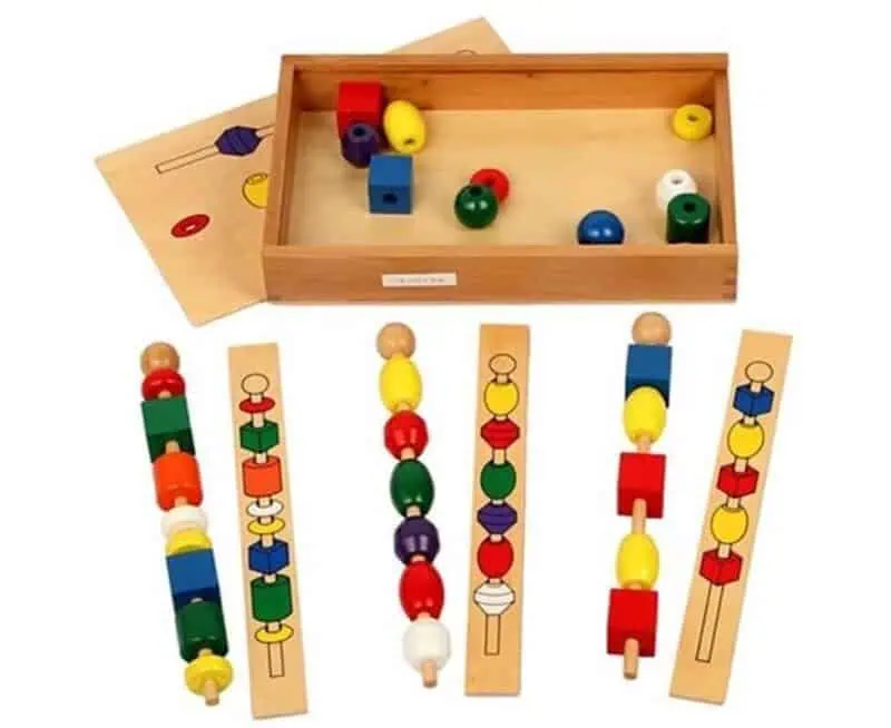Wooden beads sequencing toy