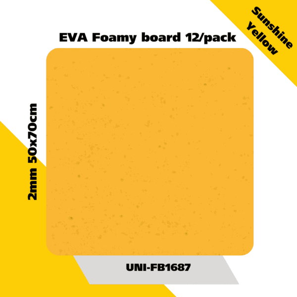 EVA Foamy board  12/pack 2mm 50x70cm - Sunshine Yellow