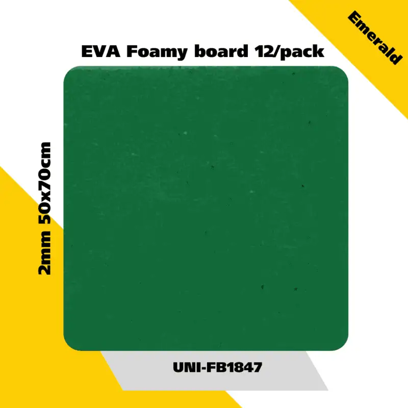 Eva foamy board  12/pack 2mm 50x70cm - emerald