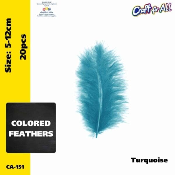 Colored feathers  5-12cm - Turquoise