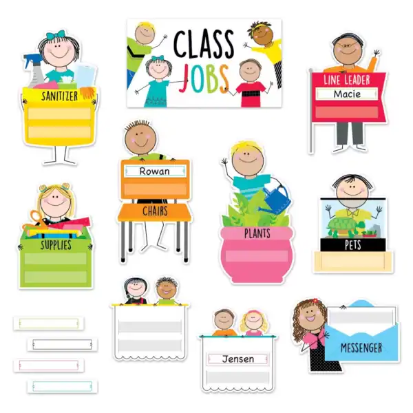 Class Jobs (Stick Kids) Mini Bulletin Board