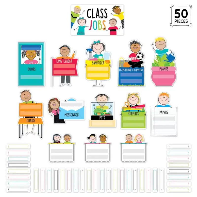 Class Jobs (Stick Kids) Mini Bulletin Board