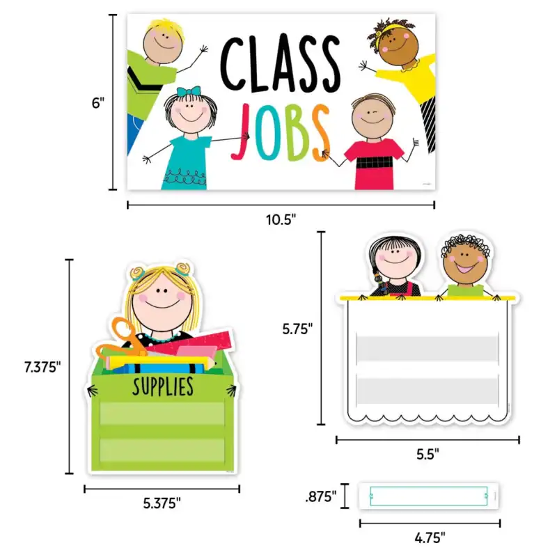 Class Jobs (Stick Kids) Mini Bulletin Board