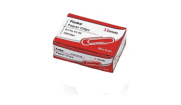 Foska - Pack of 100 Paper Clips 33mm