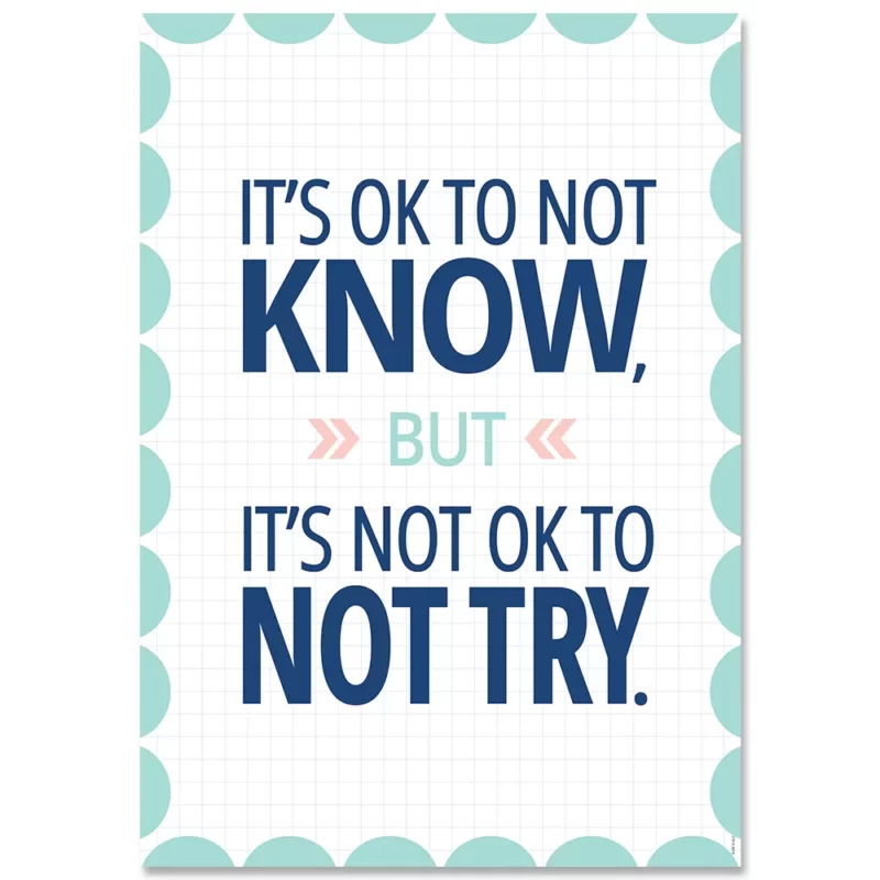 It's ok to not knowe inspire u poster