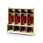 Wood Preschool Locker 4-Section