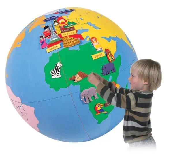 Giant World Globe – 184 attachable Felt Names And Motifs 85cm