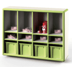 Wood Storage Cabinet for articles 12 Compartments