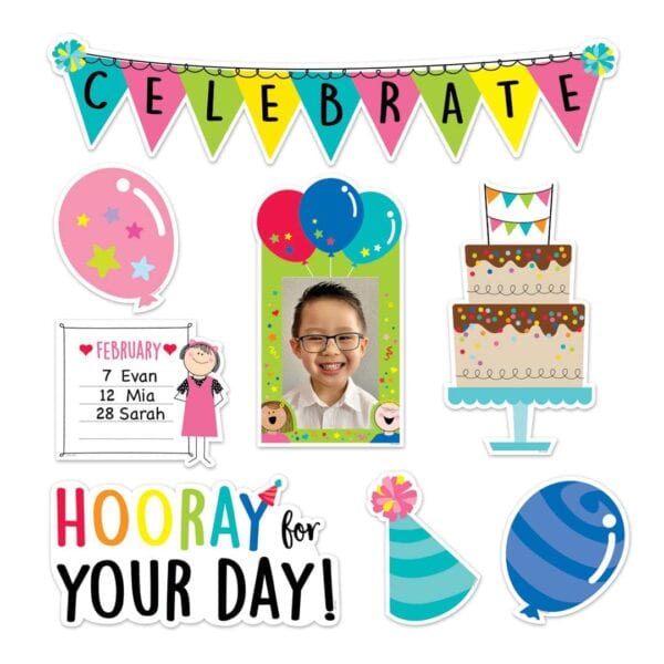 Happy birthday (stick kids) mini bulletin board